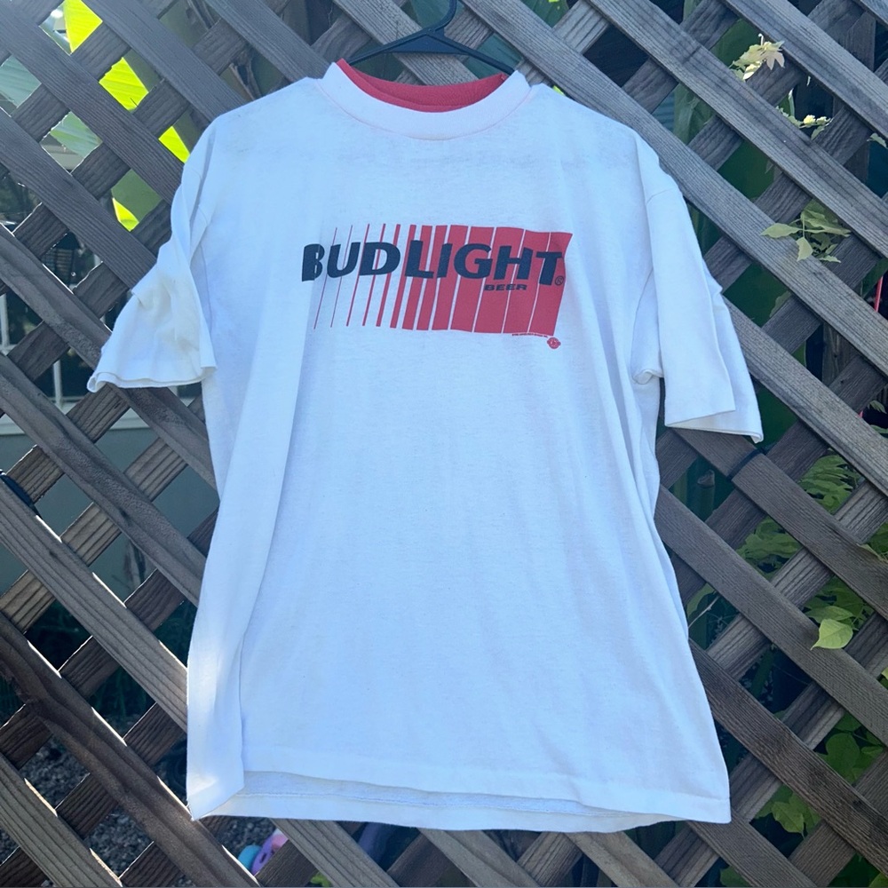 Vintage 1995 Bud Light Anheuser Busch Single Stitch T Shirt L made in USA